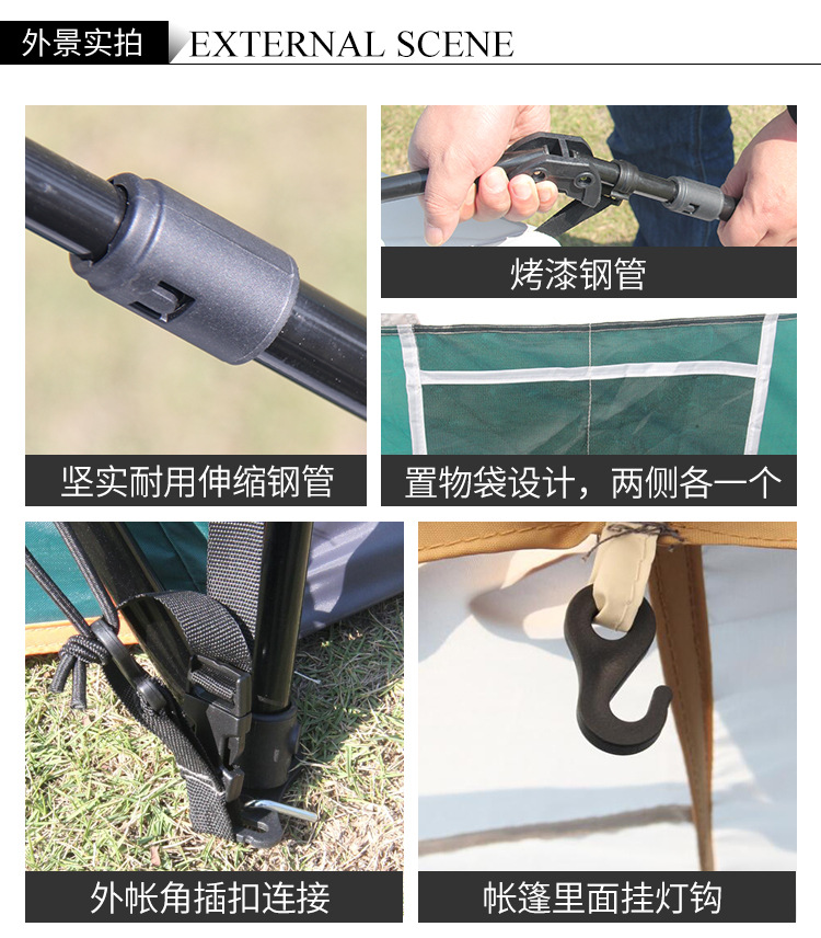 Cheap Goat Tents Quick opening Tent Outdoor 3 5People Fully Automatic Thickening Rain proof Family Camping Large Space Tourist Glaming Equipment   